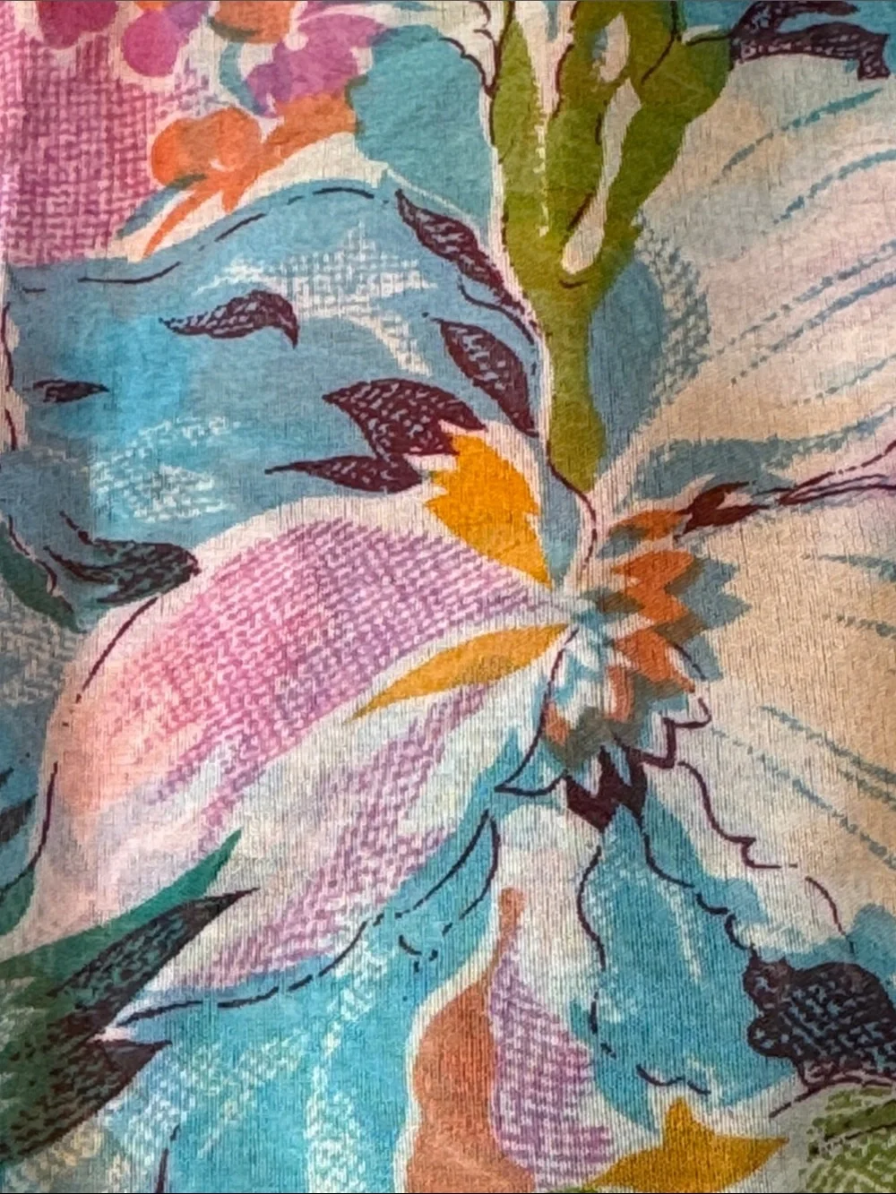 Liz Sinclaire Floral Lightweight Scarf in Pink and Teal Size 10
